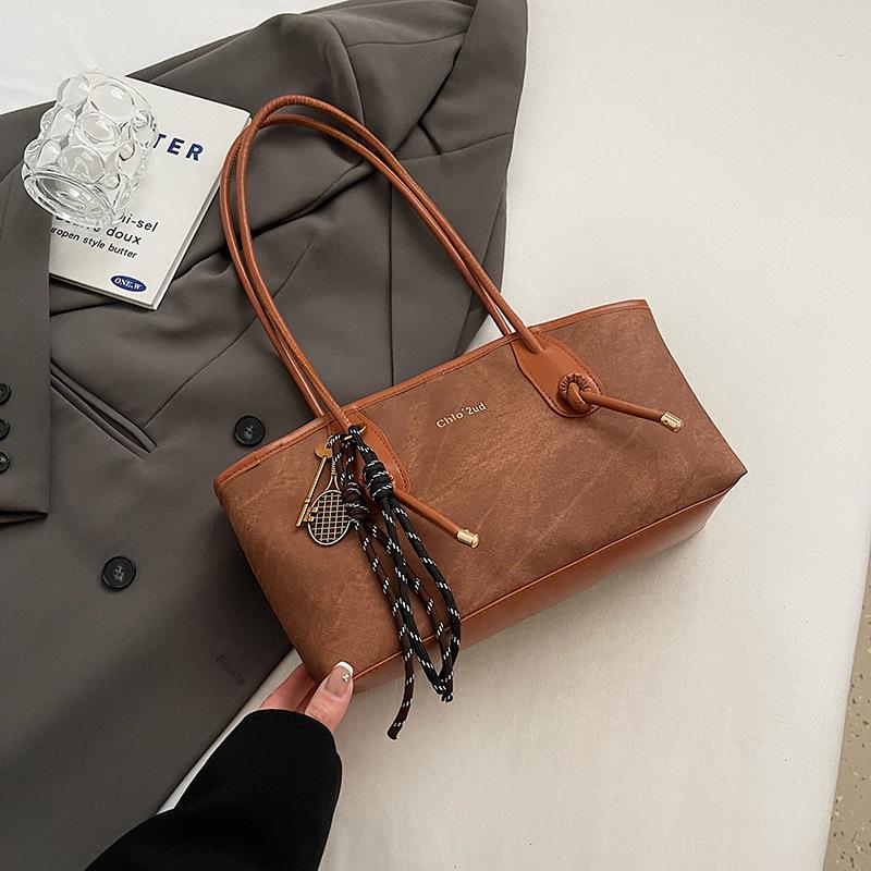 Trendy commuter bag women's 2025 new retro popular fashion shoulder bag texture casual versatile tote bag