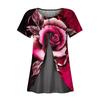 Shirts For Women Short Sleeve Tops Dressy Summer Casual Printed V-neck Irregular Hem Blouses Tees