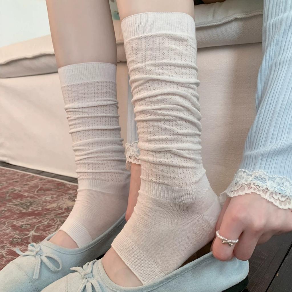 Summer Lightweight Stocking Stack Stockings Footed Leg Cover Ballet Style Long Socks Mesh Leg Stockings Pure Cotton Socks
