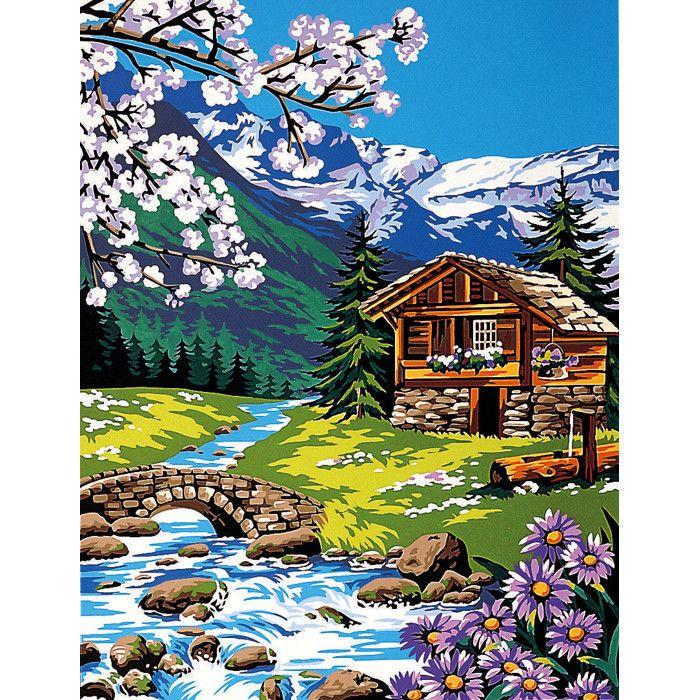 Canevas Pénélope Antique Près du torrent 50x65cm