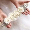 Elegant Rose Flowers Shape Pearl Beads Waist Belt for Bridesmaid Bride Dress