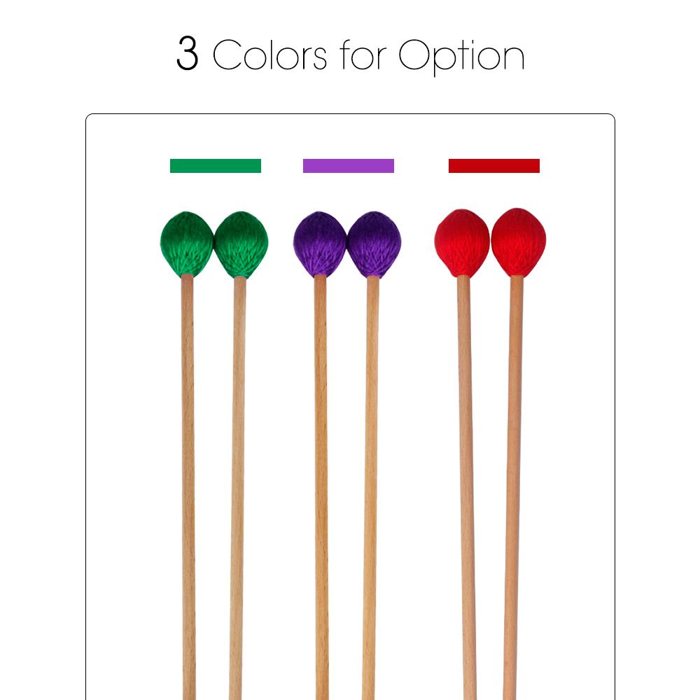 Middle Marimba Stick Mallets Xylophone Glockensplel Mallet with Beech Handle Percussion Kit Musical