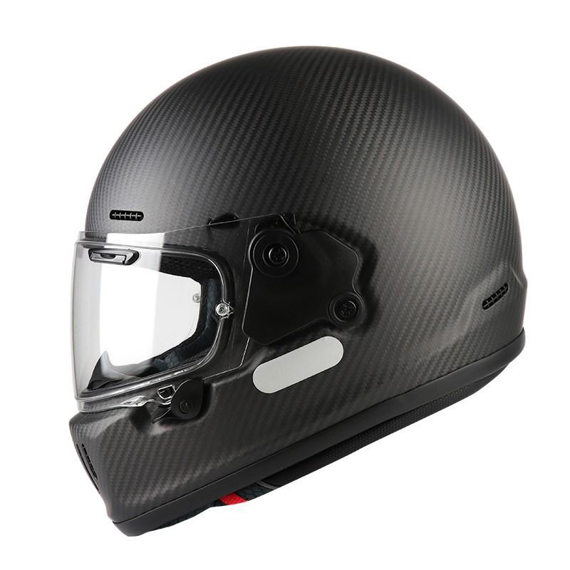 Ultra-Light Carbon Fiber Full Face Motorcycle Helmet Adults Lightweight Retro Style With Removable Visor