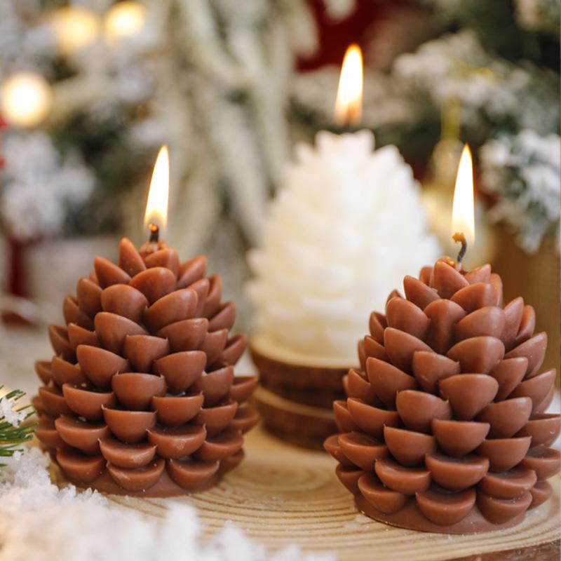 1PC Fragrance Ornaments Party Soybean Wax Blend Gifts Stereo Christmas Ornament Simulation Pine Cone Home Decor 2 Colors