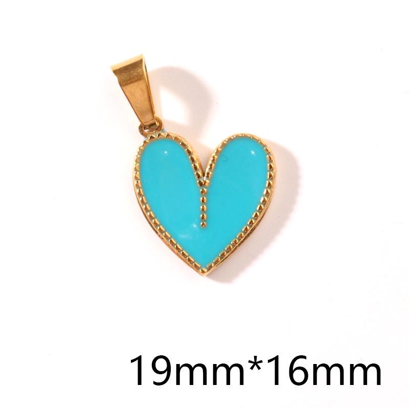 Retro Metal Love Heart Pendant with Drip Glaze Finish