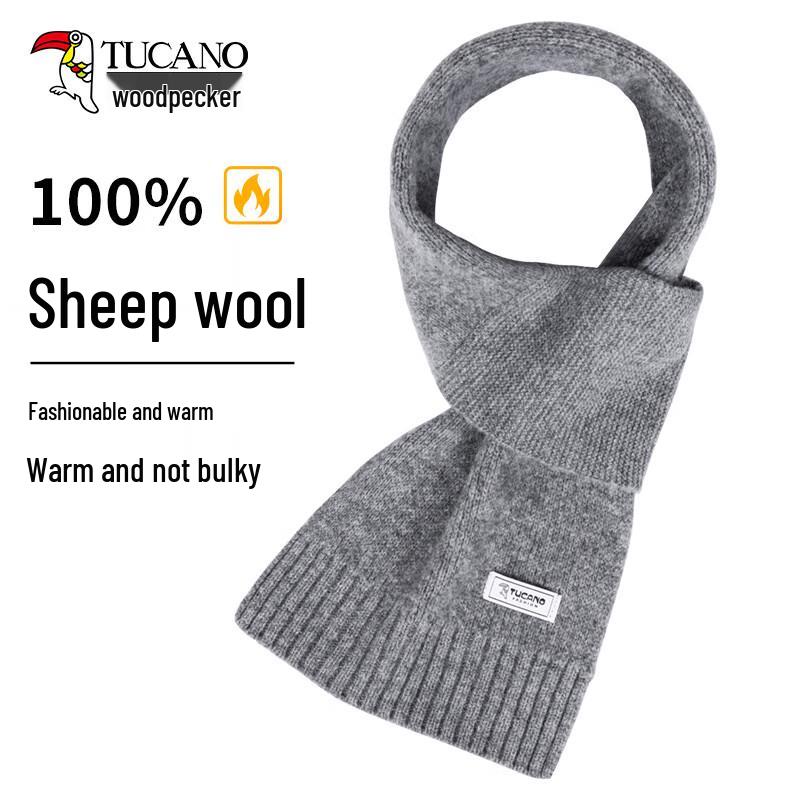 Woodpecker Men's Pure Wool Winter Scarf