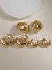 Fashion Classic Twist C Shape Earring Set For Women Tear Drop Design Gold Color Earrings Daily Workplace And Party Outfits Gifts