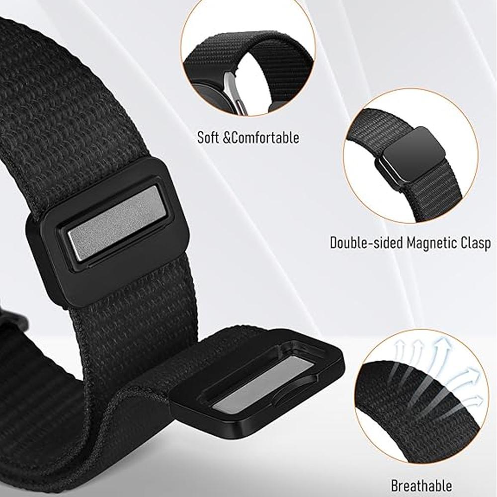 Band For Samsung Galaxy Watch 4/5/6/7/FE/classic/5 Pro 44mm 40mm No Gaps Magnetic Nylon Bracelet Correa Galaxy Watch 7 Strap