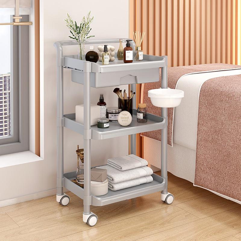 Wózek do salonu piękności: Dwupoziomowy wózek narzędziowy do przedłużania rzęs i artykułów do tatuażu