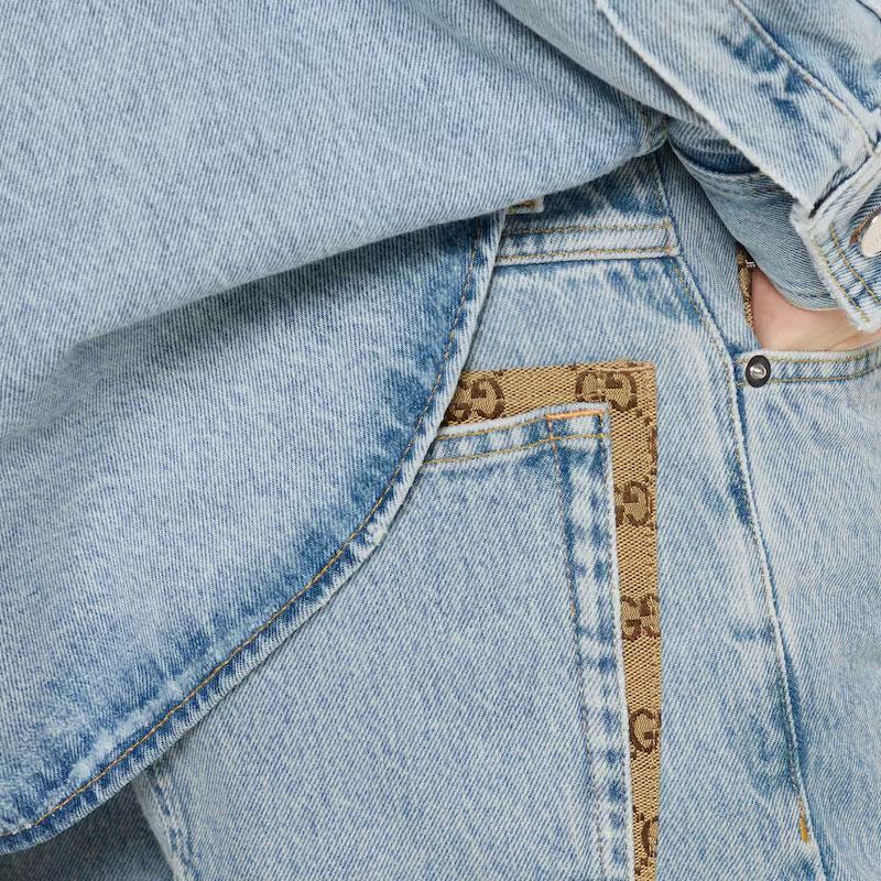 Gucci Gg Insert Washed Denim Jeans 835219-XDDCY-4452