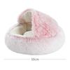 Plush Pet Cat Bed Round Cat Cushion Cat House 2 In 1 Warm Cat Basket Pet Sleep Bag Cat Nest Kennel For Small Dog Suit For Winter