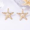 Personality trend light luxury cold wind marine alloy imitation pearl niche design sense starfish female stud earrings