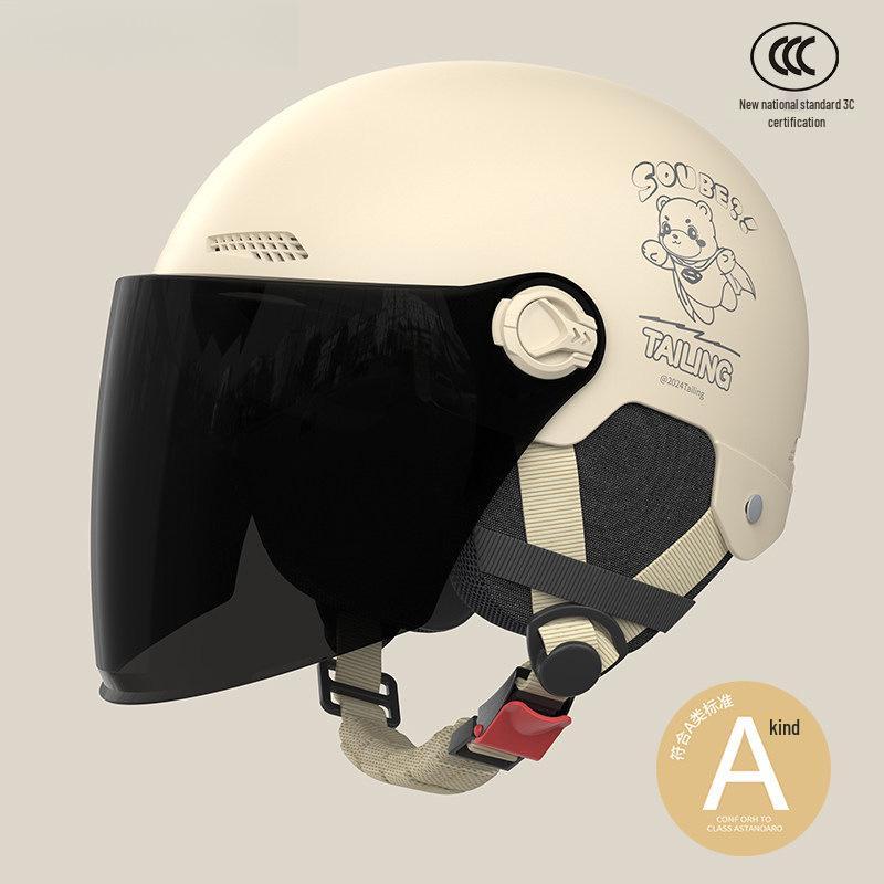 3C Certified Unisex Electric Motorcycle Helmet: All-Season, Sun-Protective, Half-Helmet for Safety