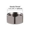 Stainless Steel 1/2" 3/4" 1" Male Thread Pipe Connector Female Thread End Cap 5-30cm Shower Rod Extension Tube Watering Fittings