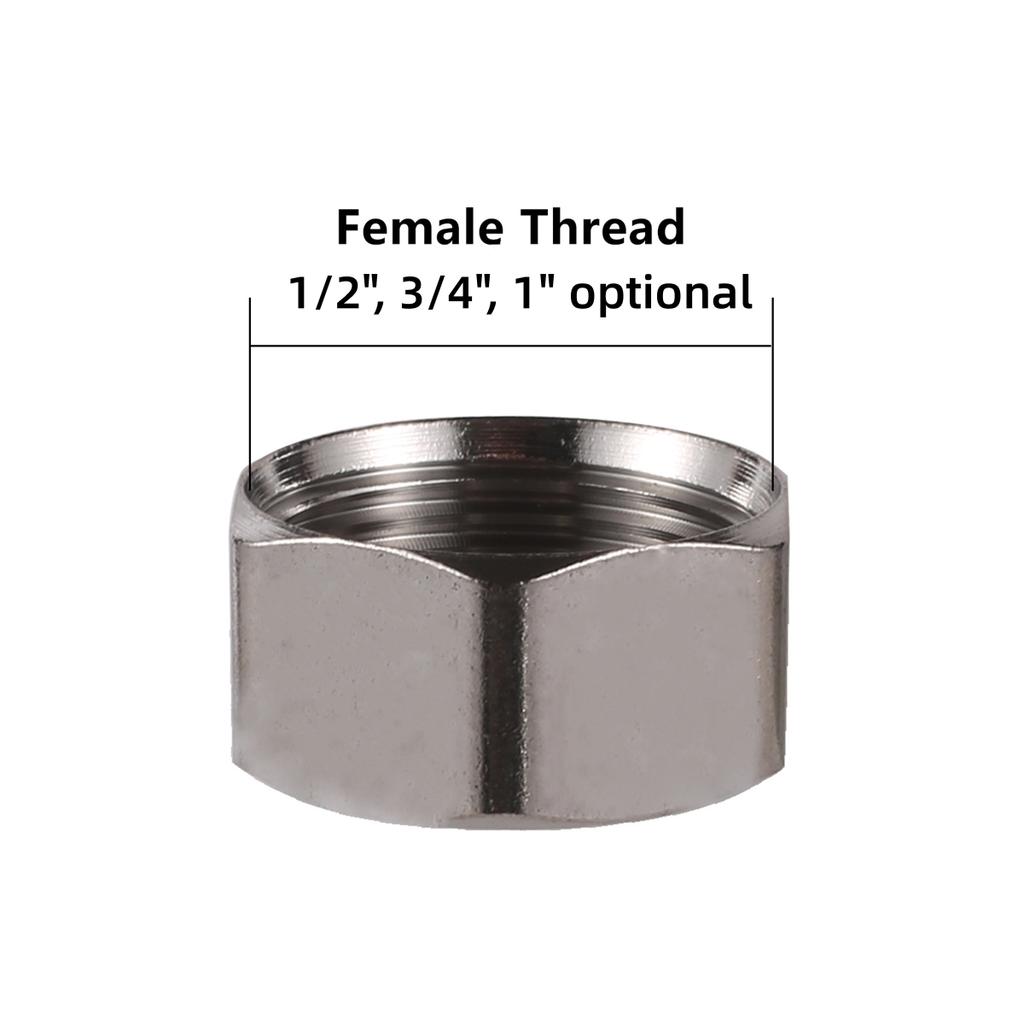 Stainless Steel 1/2" 3/4" 1" Male Thread Pipe Connector Female Thread End Cap 5-30cm Shower Rod Extension Tube Watering Fittings