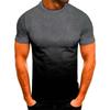 Men's Casual Sports T-shirt Summer Fashion Lapel 3D Gradient Short Sleeved Round Neck T-shirt for Men