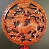 Peach Wood Fu Character Door Hanging: Chinese Knot Pendant, Feng Shui Housewarming Ornament for Living Room