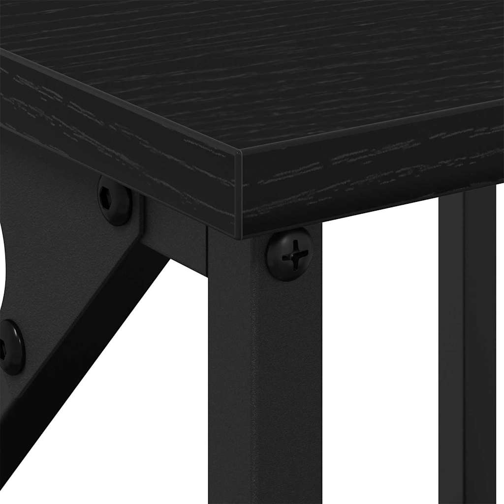 Nightstand Black Oak Look 34 x 35.5 x 70 cm Engineered Wood