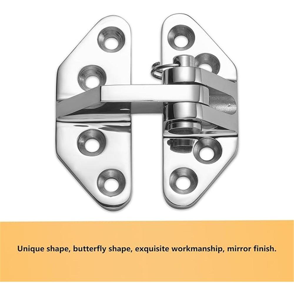 316 Stainless Steel Marine Hatch Hinges – 76x55mm & 76x66mm Removable Hinges – Mirror Polish For Yachts, Boats, RVs, Cabinets – No Drilling