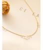 Women's Zircon Pendant Necklace: Chic 18K Gold Titanium Steel Clavicle Chain