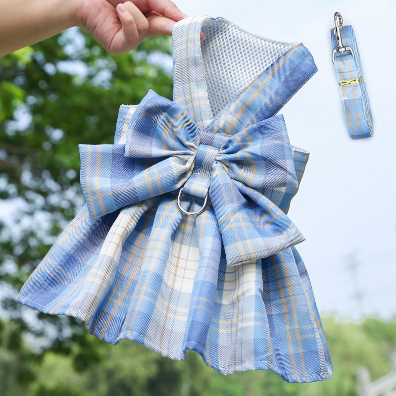 Pet Dog Harness With Skirt Design Small Breeds - Adjustable Chest Belt Leash Teddy Pomeranian
