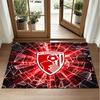 Bournemouth Football Design Crystal Velvet Rug Soft Decorative Mat for Bedroom Entrance
