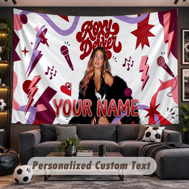 Wall Hanging Tapestry Custom NameRoxy Dekker Pattern Personalized Printed Fabric Wall Decor