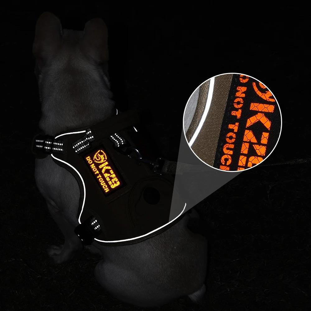 No Pull Small Large Dog Harness with Grip Reflective Waterproof Pet Chest Straps for French Bulldog German Shepherd.