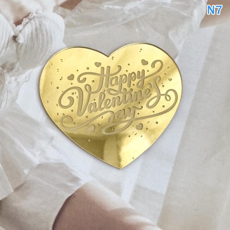 Acrylic Valentine'S Day Party Cake Topper Hearts And Circles Gold Wedding Cupcake Toppers Birthday Gift Dessert Decoration