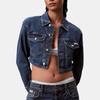 Calvin Klein Short Casual Comfortable Simple Long Sleeve Denim Jacket Women jackets 47D807G-RD8