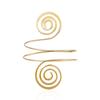 Alloy Spiral Armband Swirl Upper Arm Cuff Armlet Bangle Bracelet Egyptian Costume Accessory for Women Gold Silver Color