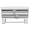 Cling Film Holder Wall Mount Multifunctional Cling Film Cutter with Screws for Kitchen Grey Blue