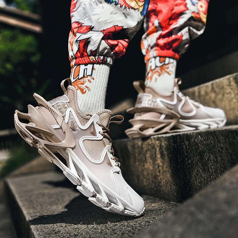 Baskets athlétiques pour hommes, chaussures de course respirantes à plateforme, baskets de marche Style de rue Punk