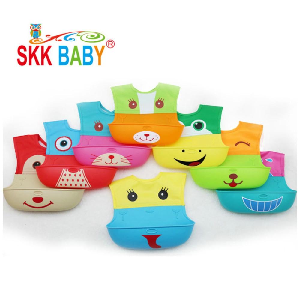 Infant Baby Kid étanche salive Poche Bib silicone Alimentation Food Catcher Bib