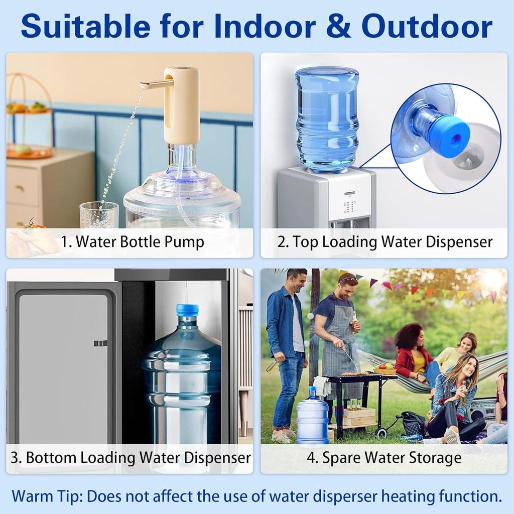 Gallon Water Jug Cap, Silicone Reusable Replacement Cap, Non Spill Bottle Caps for 55mm Bottle Water Dispenser Caps - Pack of 5