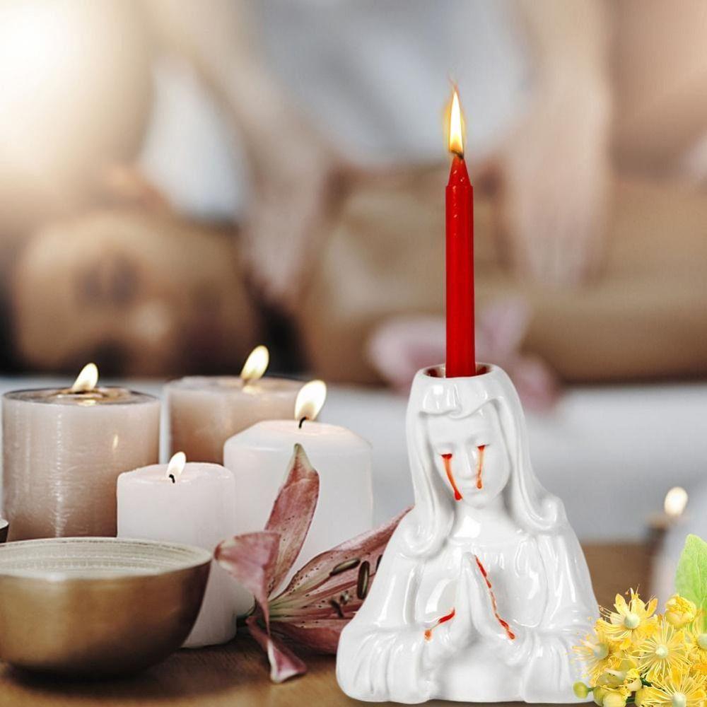 

Resin Crying Mary Candle Holders Excellent Detail Pillar Candle Holders Home Tabletop