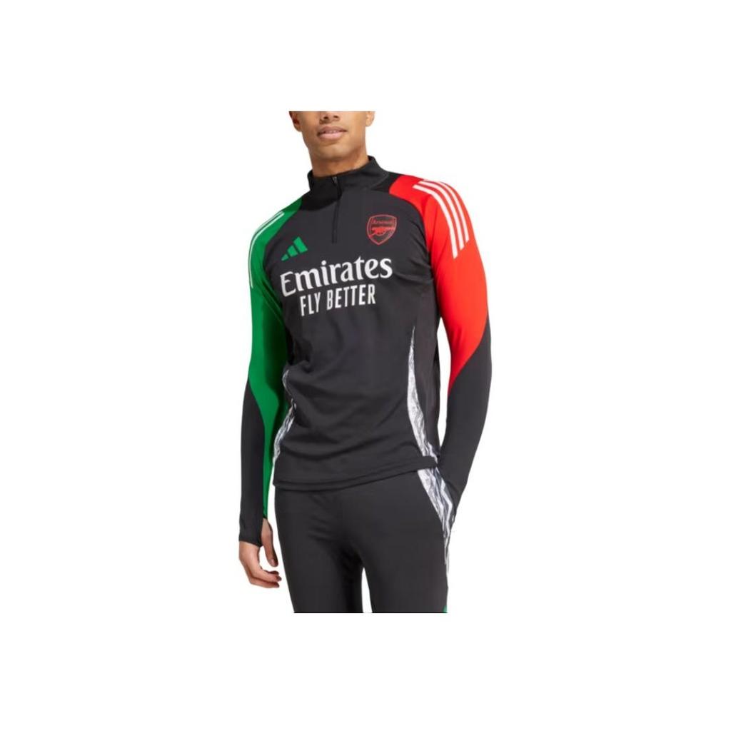 Adidas Arsenal 24-25 Sports Training Half-Zip Pullover Football Jersey Men Jerseys Green Black Red IS9987
