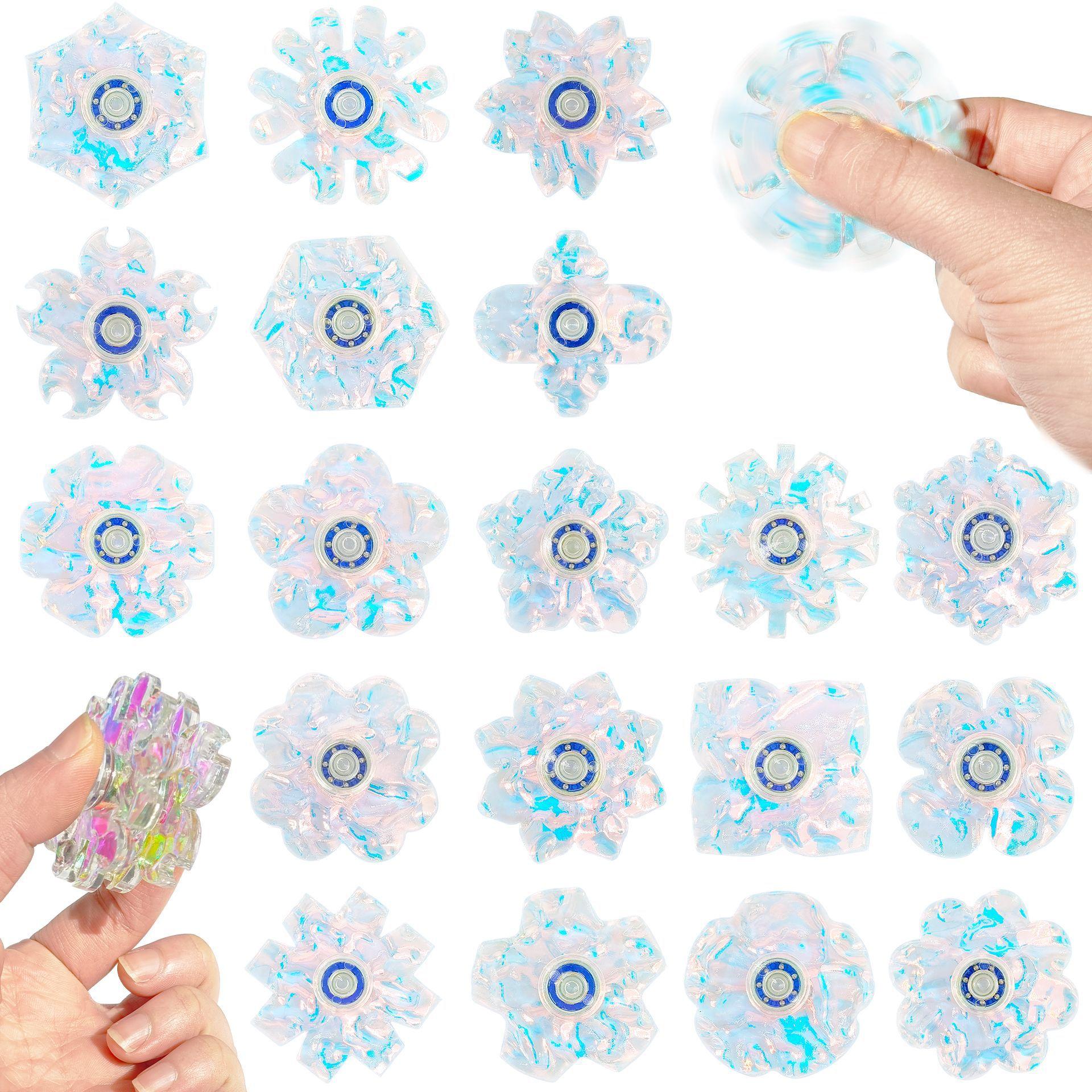 

3/5Pcs Unique Colorful Finger Gyro Laser Water Ripple Aurora Stress Relieving Toys Children & Adults Creative Dynamic Rotation (As shown-33932)-
