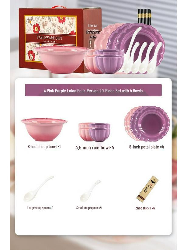 Kangmo Petal Ceramic Light Luxury Dinnerware Set