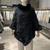 New Imitation Rabbit Fur Solid Color Pullover Cape Sweater Women'S Shawl Pullover Knitted Sweater