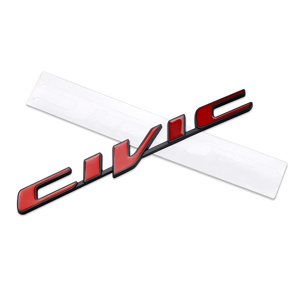 3D Metal CIVIC Badge Styling Car Body Side Fender Rear Trunk Sticker For Honda FIT Civic CRV Accord HRV Vezel CRZ City CRX Pilot DI4