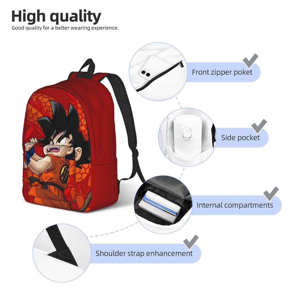 Kakarot Kid Goku Backpack for Men Women Teenage High School Business Daypack DBZ College Shoulder Bag Gift
