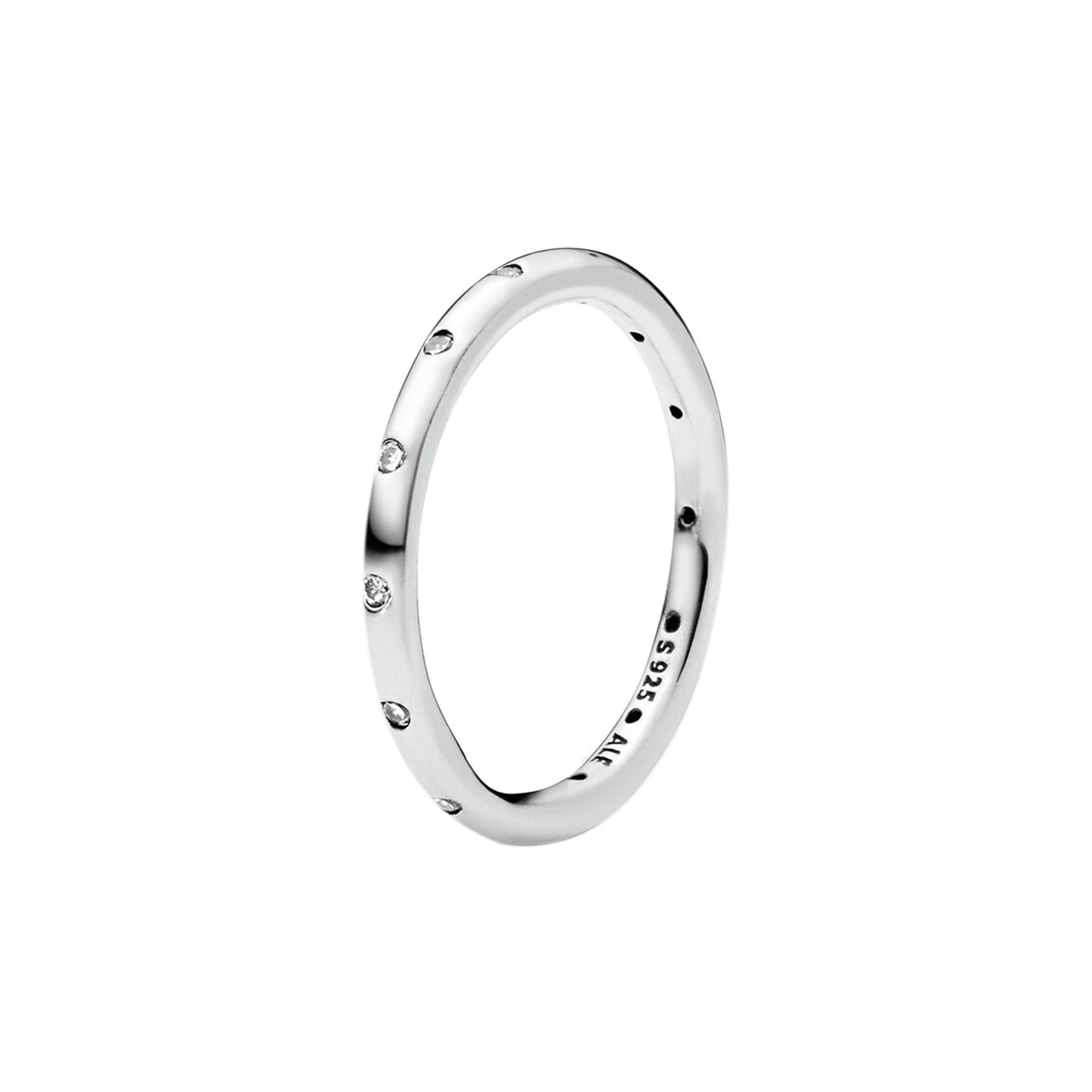 Pandora Engraved Letter Logo Teardrop Design 925 Silver Ring Women ring 190945CZ Box,54