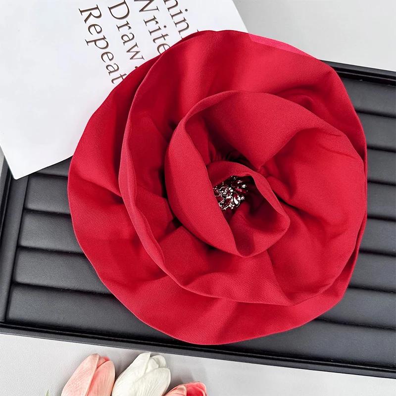 Handmade Fabric 3D Flower Brooches for Women Fashion Cloth Art Lapel Pins Wedding Party Corsage Clothing Jewelry Accessories New