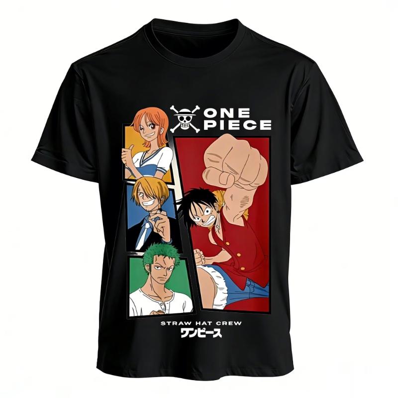One Piece Anime Luffy Straw Hat Crew Cotton T Shirt Men Women 2026 Summer Graphic Print Casual Short Sleeve Tee Streetwear Tops