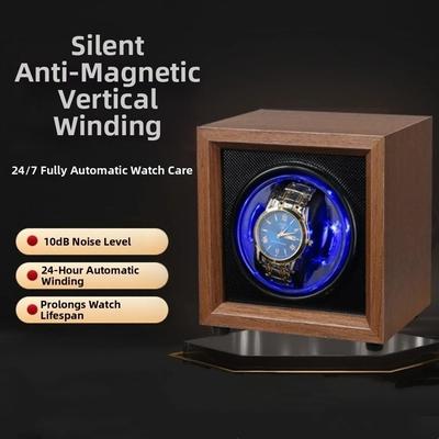 USB Power Automatic Watch Winder Wooden Case Electric Watch Rotator Desk Organizer