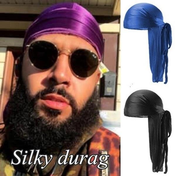 Silky Pirate Hat for Men Women Headwrap Headscarf Soft Cap for Hair Hip Hop Cap Lot Silk Caps