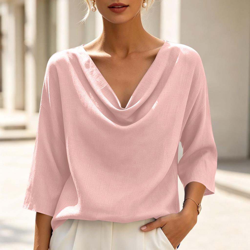 Women's Casual V-Neck Loose Pullover Top