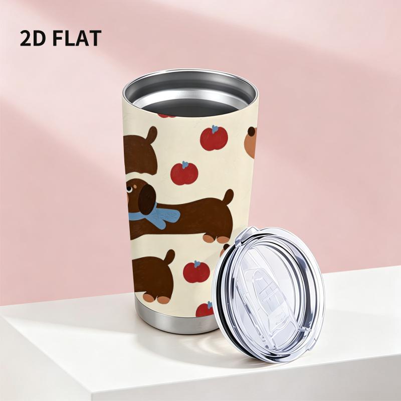 591ml Car Tumbler Dachshund Apple Element Straw Cup portable tumbler 20oz tumbler tumbler with lid insulated travel cup