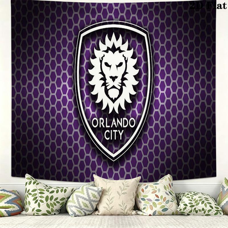 Orlando City SC Wall Tapestry Aesthetic Wall Hanging Printed Fabric Blanket Decorative Tapestries for Bedroom Living Room Home Decor